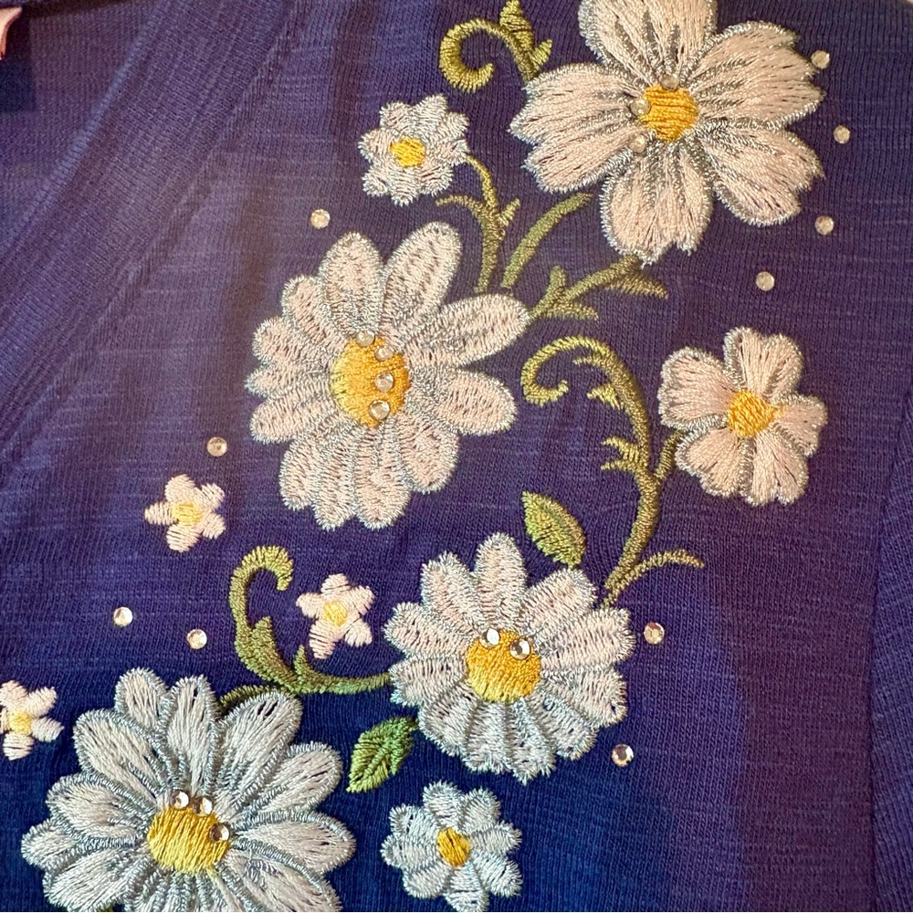 Quacker Factory‎ Embroidered Floral Top - Picture 6 of 9